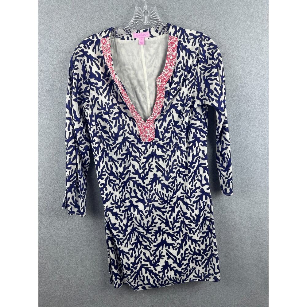 Lilly Pulitzer Courtney Beaded Lined Tunic Dress Size Small‎